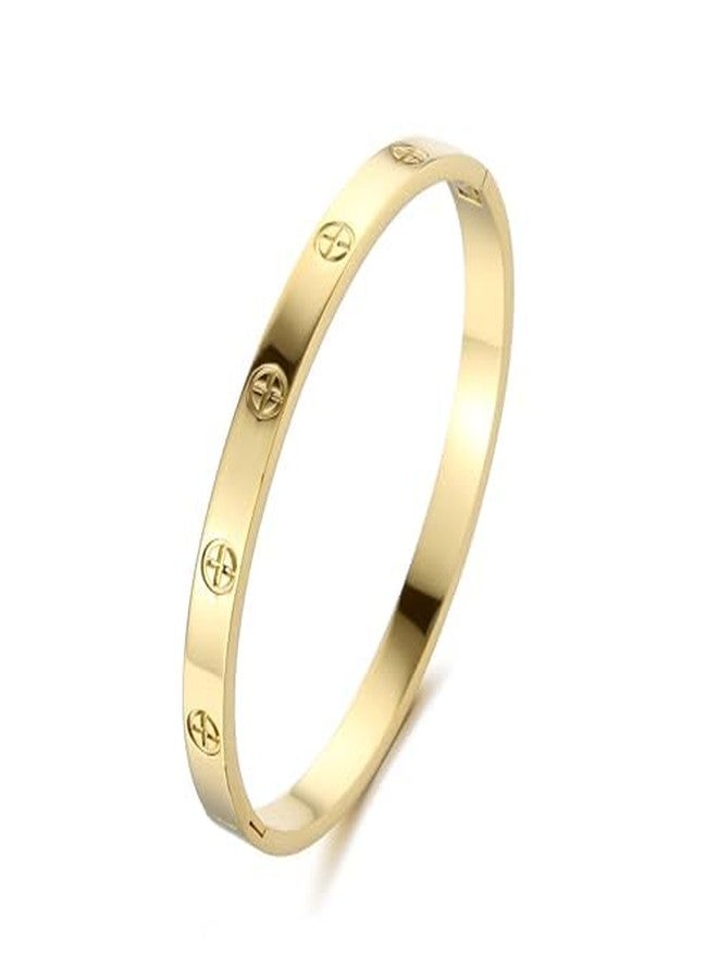 YCSLYW Women's Stainless Steel Bracelet Jewelry Crystal Bracelet With Cube Zircon Hinge Jewelry oval Bangle Christmas Valentines Birthday Gifts for Women - Image 1